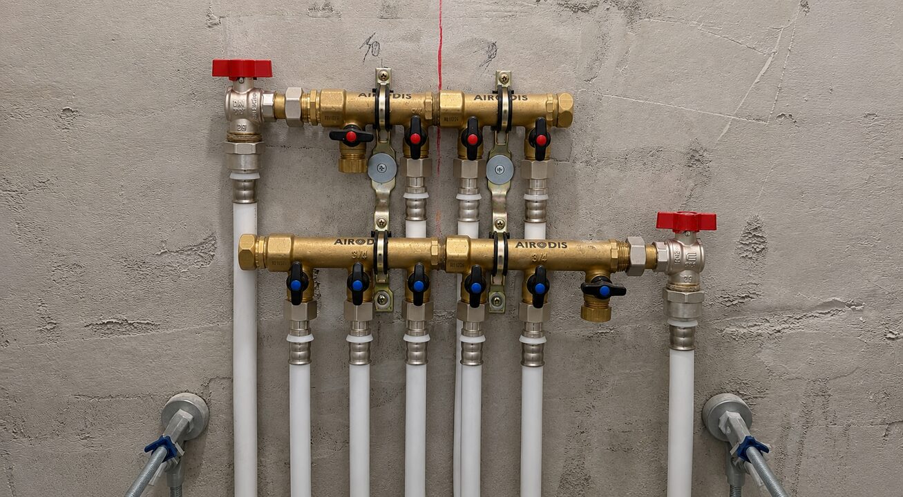 Collecteur de distribution d'eau, installation plomberie